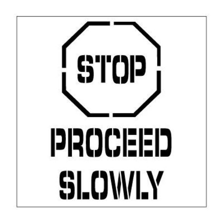 NATIONAL MARKER CO Plant Marking Stencil 20x20 - Stop Proceed Slowly PMS230